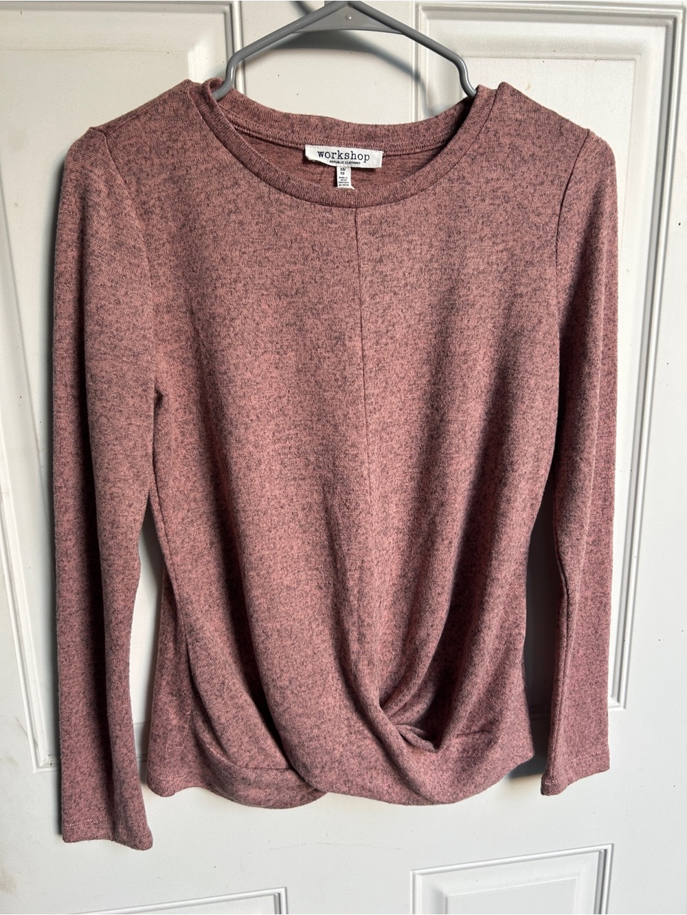 Workshop Republic Clothing Mauve Twist-Front Long Sleeve Top